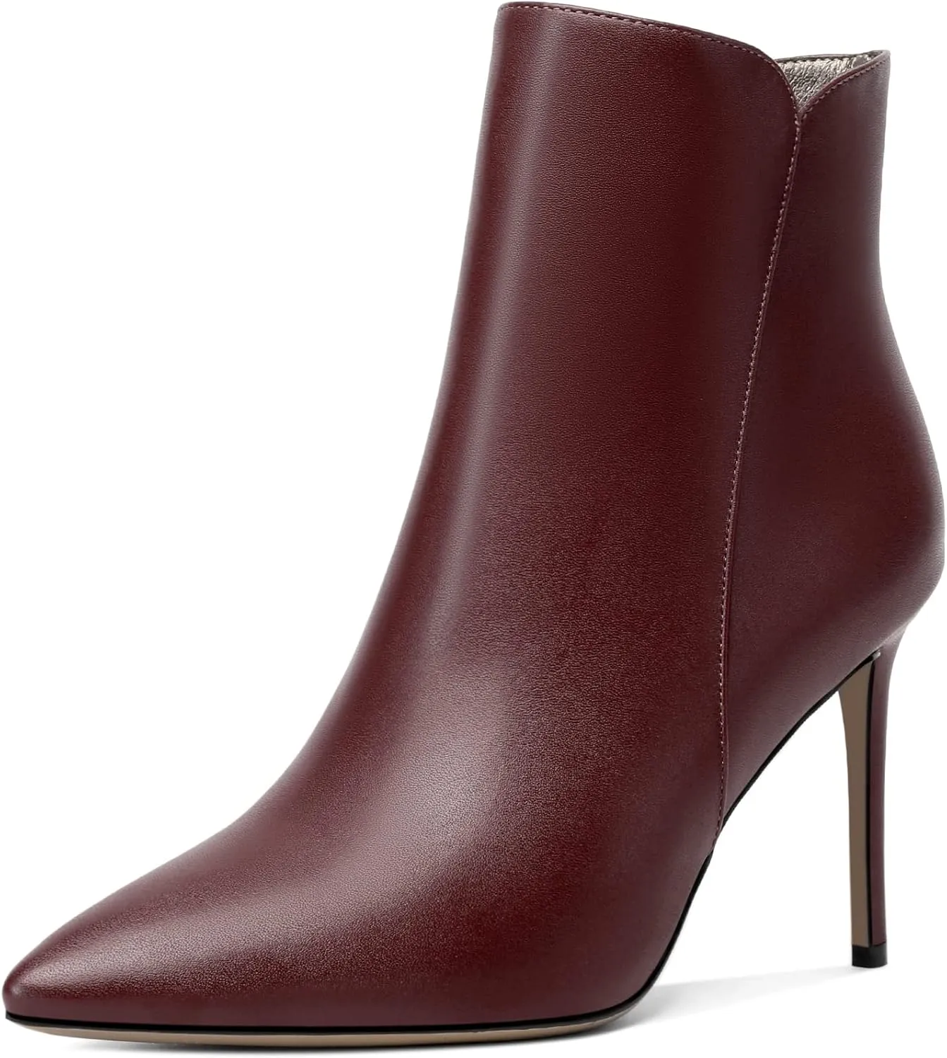 SAMMITOP Women's Stiletto Heel Ankle Booties Stiletto Heel Closed Toe Heeled Booties Lace Up Boots with Sexy Side Zipper Fashion Booties Fall Winter Shoes 3.5''