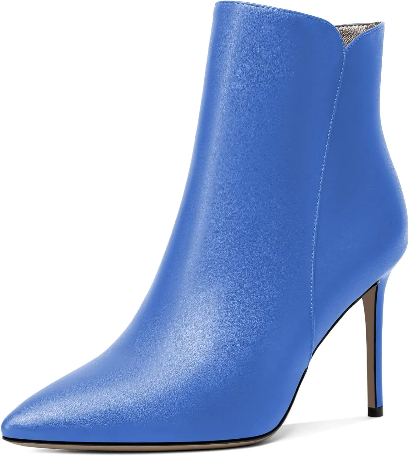 SAMMITOP Women's Stiletto Heel Ankle Booties Stiletto Heel Closed Toe Heeled Booties Lace Up Boots with Sexy Side Zipper Fashion Booties Fall Winter Shoes 3.5''