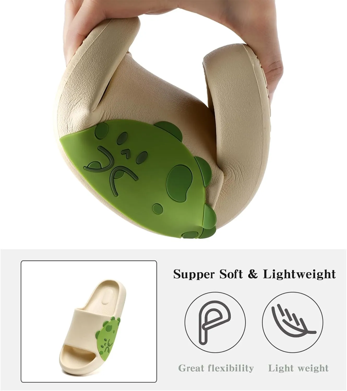 Sandals for Girls and Boys,Mens Slippers Sandals for Women,EVA Anti-Slip Indoor & Outdoor Kids Slippers Smile Face Open Toe Spa Bath Pool Gym House Casual Shower Shoes