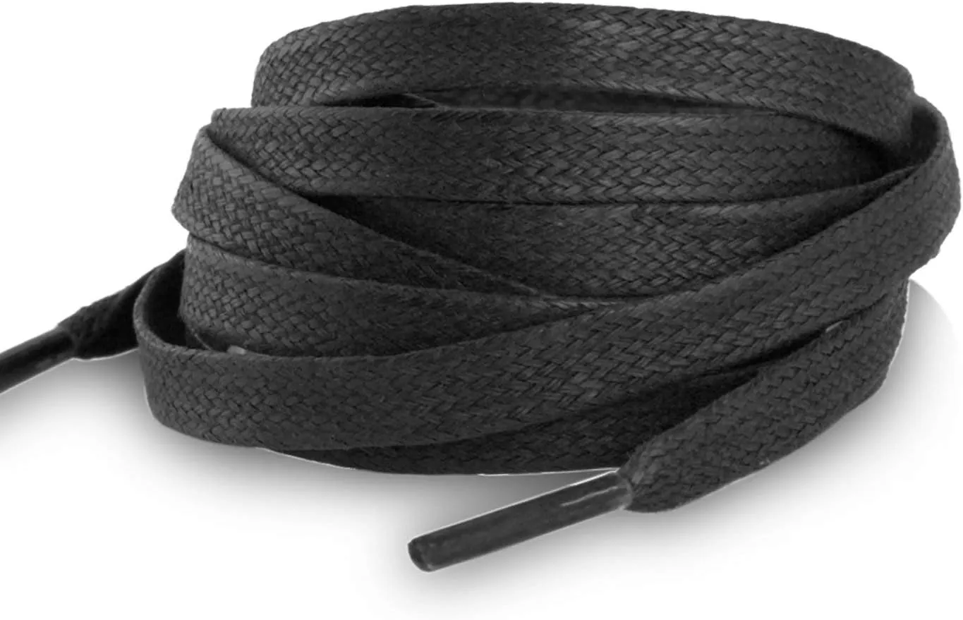 Santimon Flat Waxed Cotton Shoelaces Waterproof for Dress Shoes Boots Casual Shoes Sneaker