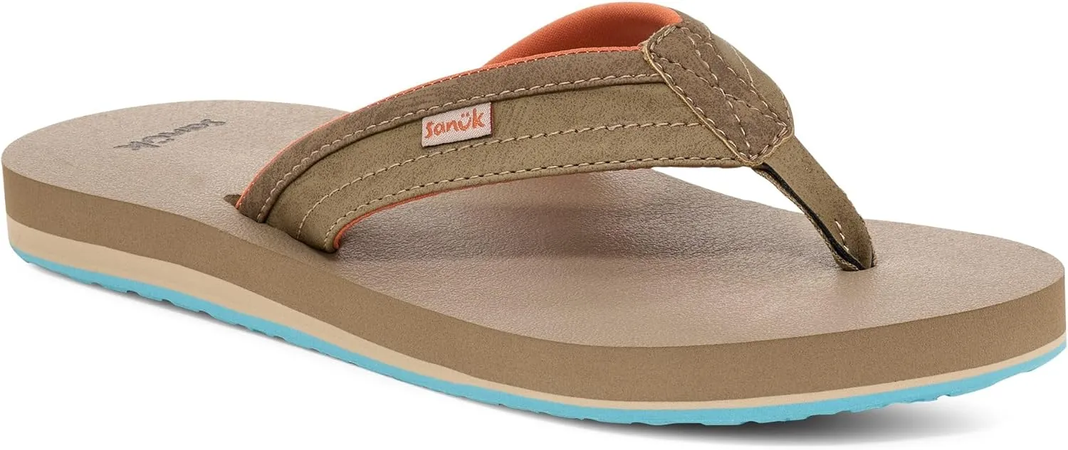 Sanuk Mens Ziggy ST | Flip Flops for Men | Mens Sandals | Beach Sandals | Water Friendly & Lightweight | Comfort Footbed