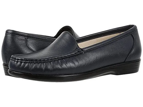 SAS® Simplify Comfort Loafers for Women – Tri-Pad® Comfort System – PU Construction - Supersoft® Navy 10.5 W - Wide (C)