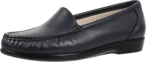 SAS® Simplify Comfort Loafers for Women – Tri-Pad® Comfort System – PU Construction - Supersoft® Navy 10.5 W - Wide (C)