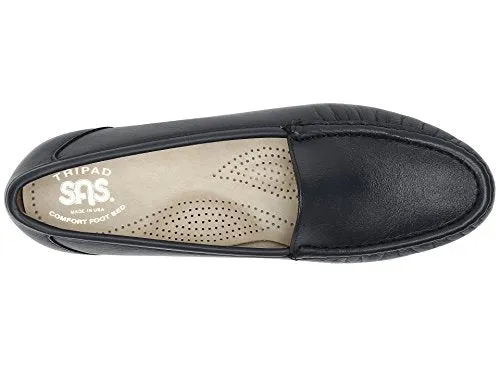 SAS® Simplify Comfort Loafers for Women – Tri-Pad® Comfort System – PU Construction - Supersoft® Navy 10.5 W - Wide (C)