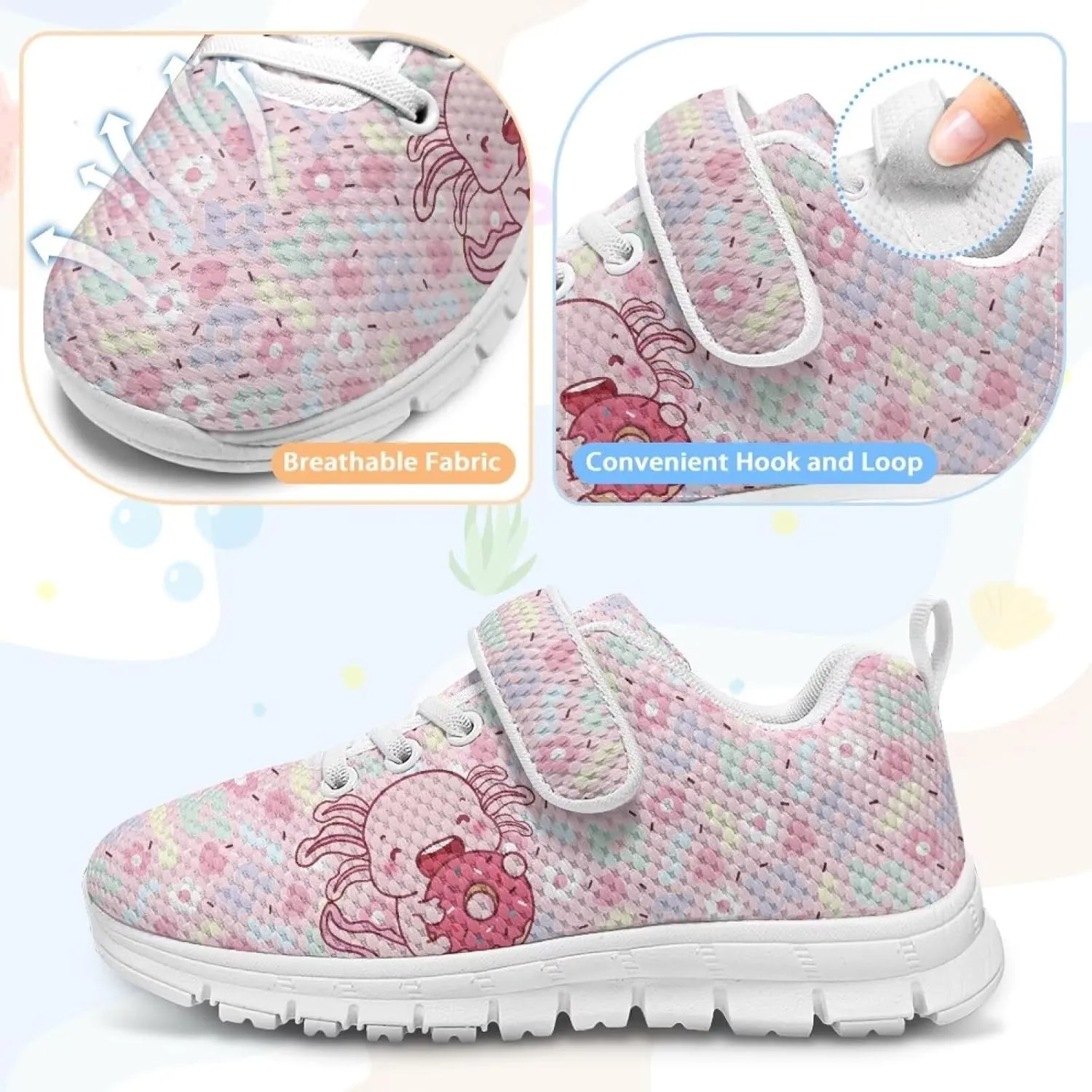 School Sneakers for Girls Boys Running Tennis Shoes Kids Slip on Shoes