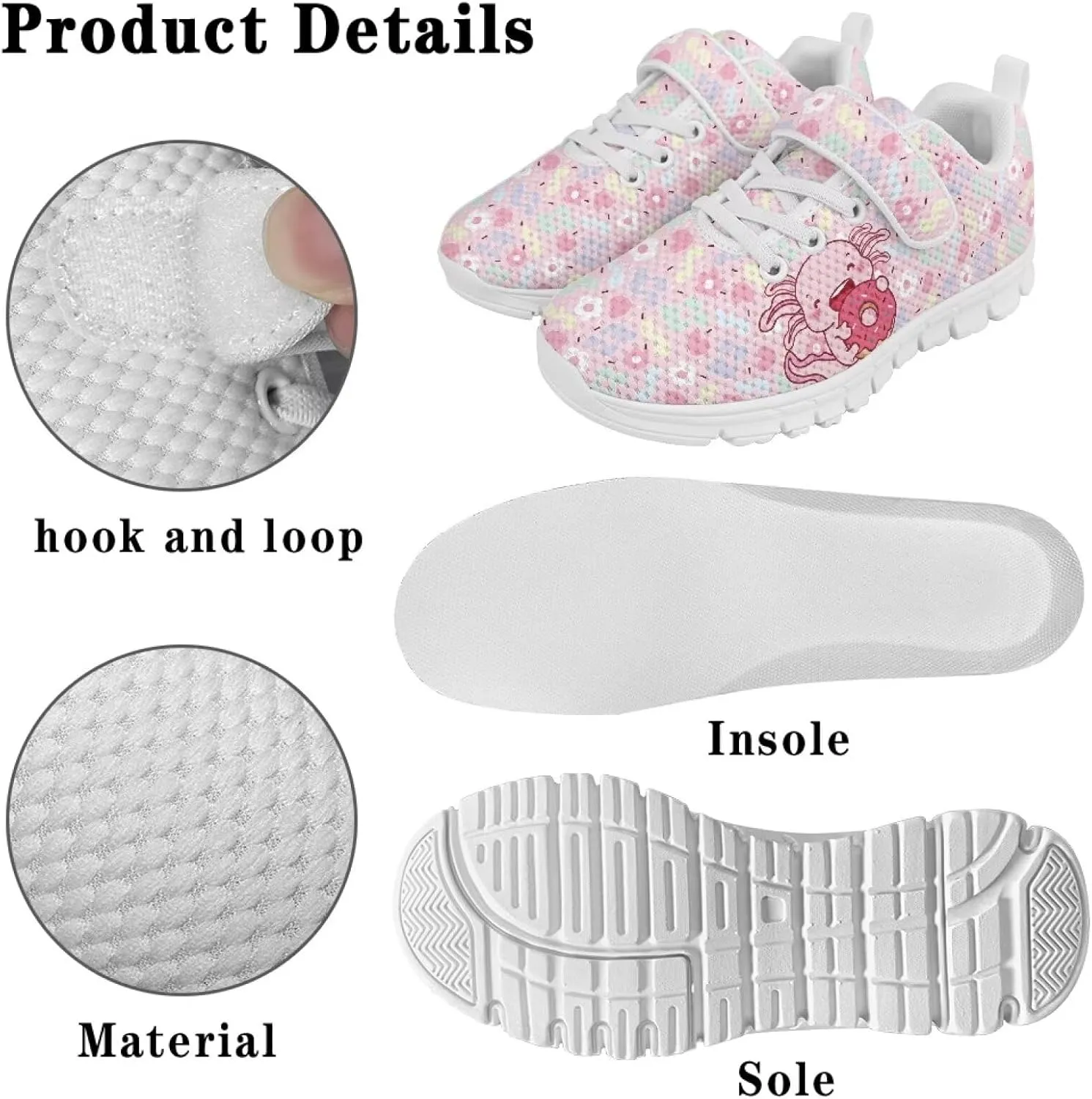 School Sneakers for Girls Boys Running Tennis Shoes Kids Slip on Shoes