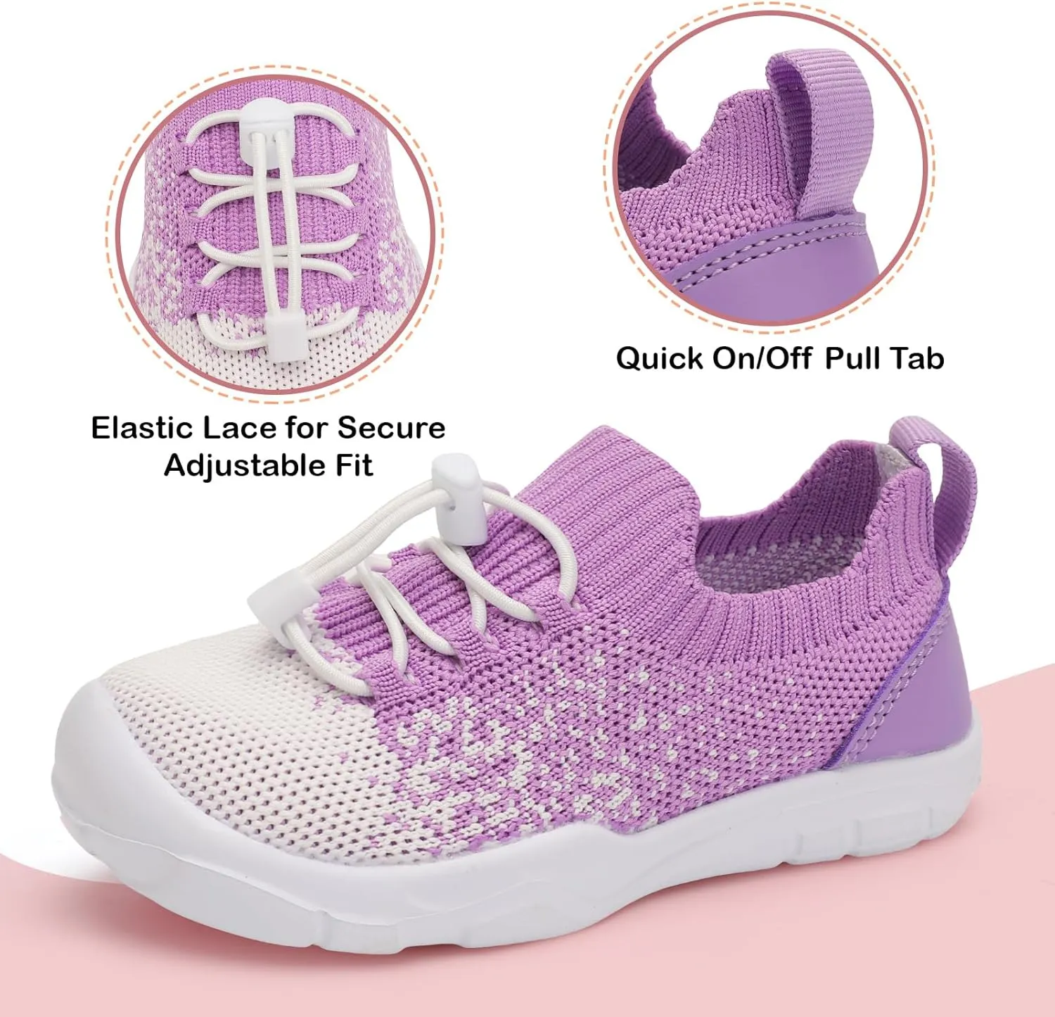 Scurtain Toddler Shoes Boys Girls Tennis Shoes Kids Barefoot Shoes Slip on Sneakers Breathable Walking Running Shoes