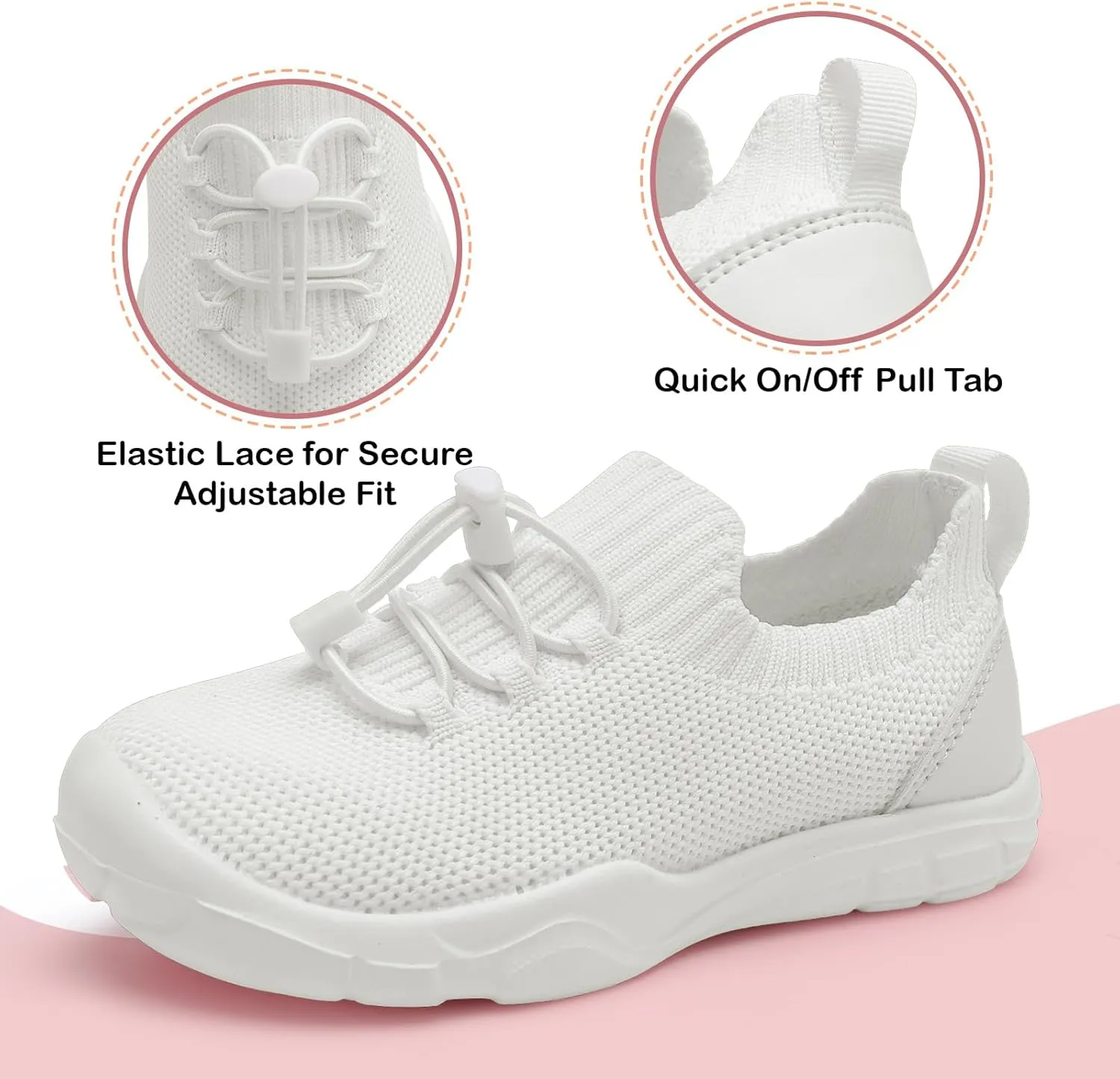 Scurtain Toddler Shoes Boys Girls Tennis Shoes Kids Barefoot Shoes Slip on Sneakers Breathable Walking Running Shoes