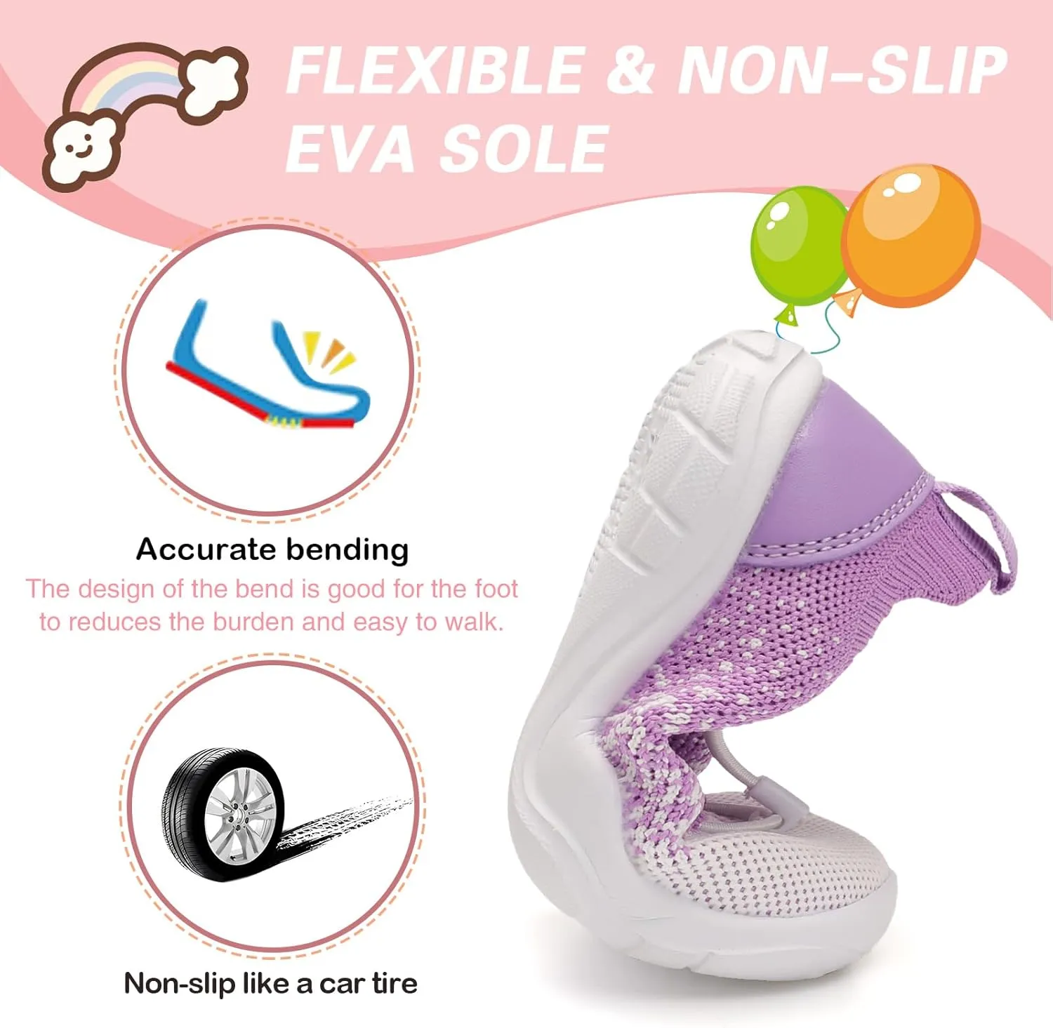 Scurtain Toddler Shoes Boys Girls Tennis Shoes Kids Barefoot Shoes Slip on Sneakers Breathable Walking Running Shoes