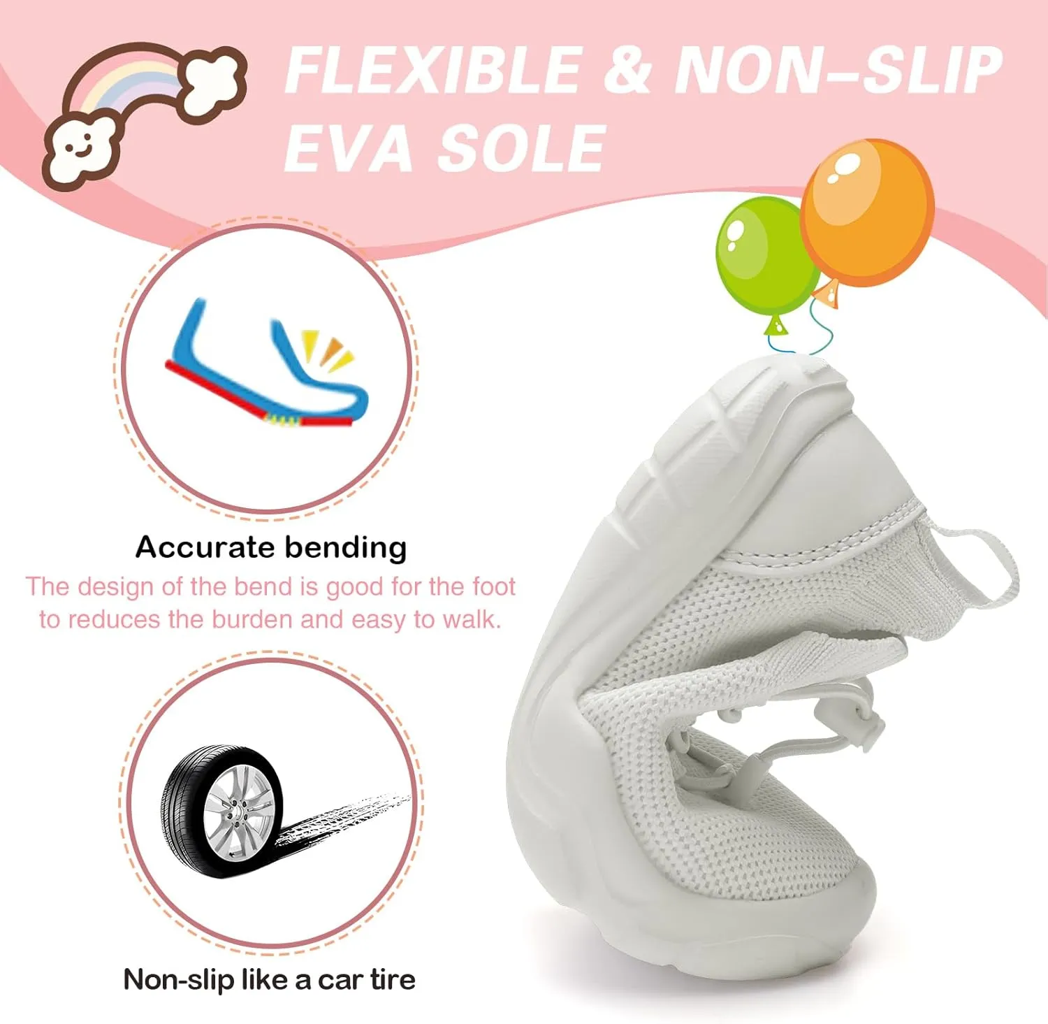Scurtain Toddler Shoes Boys Girls Tennis Shoes Kids Barefoot Shoes Slip on Sneakers Breathable Walking Running Shoes