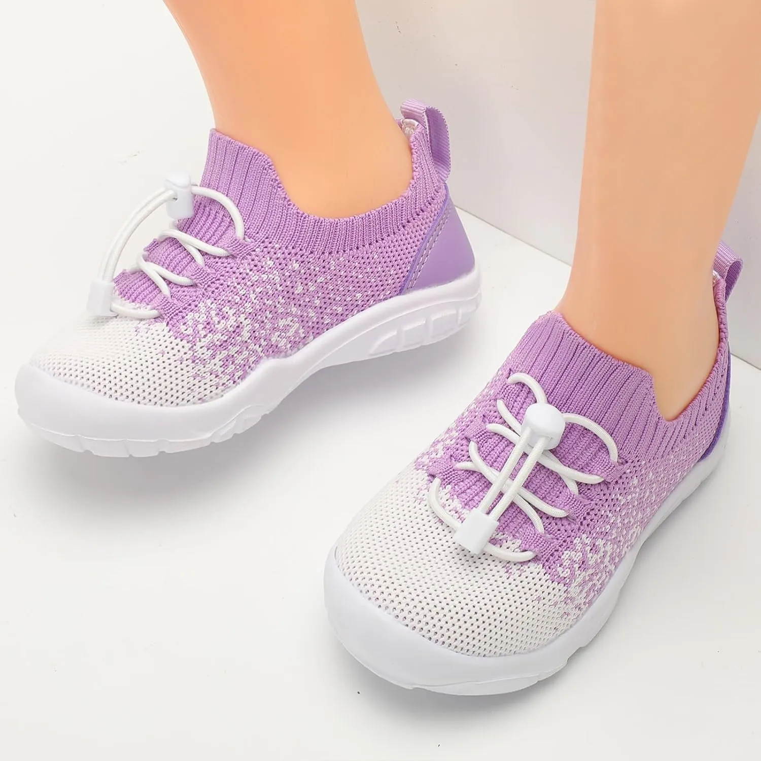 Scurtain Toddler Shoes Boys Girls Tennis Shoes Kids Barefoot Shoes Slip on Sneakers Breathable Walking Running Shoes