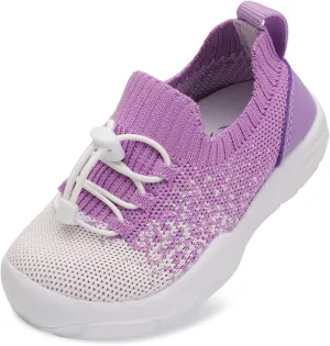 Scurtain Toddler Shoes Boys Girls Tennis Shoes Kids Barefoot Shoes Slip on Sneakers Breathable Walking Running Shoes
