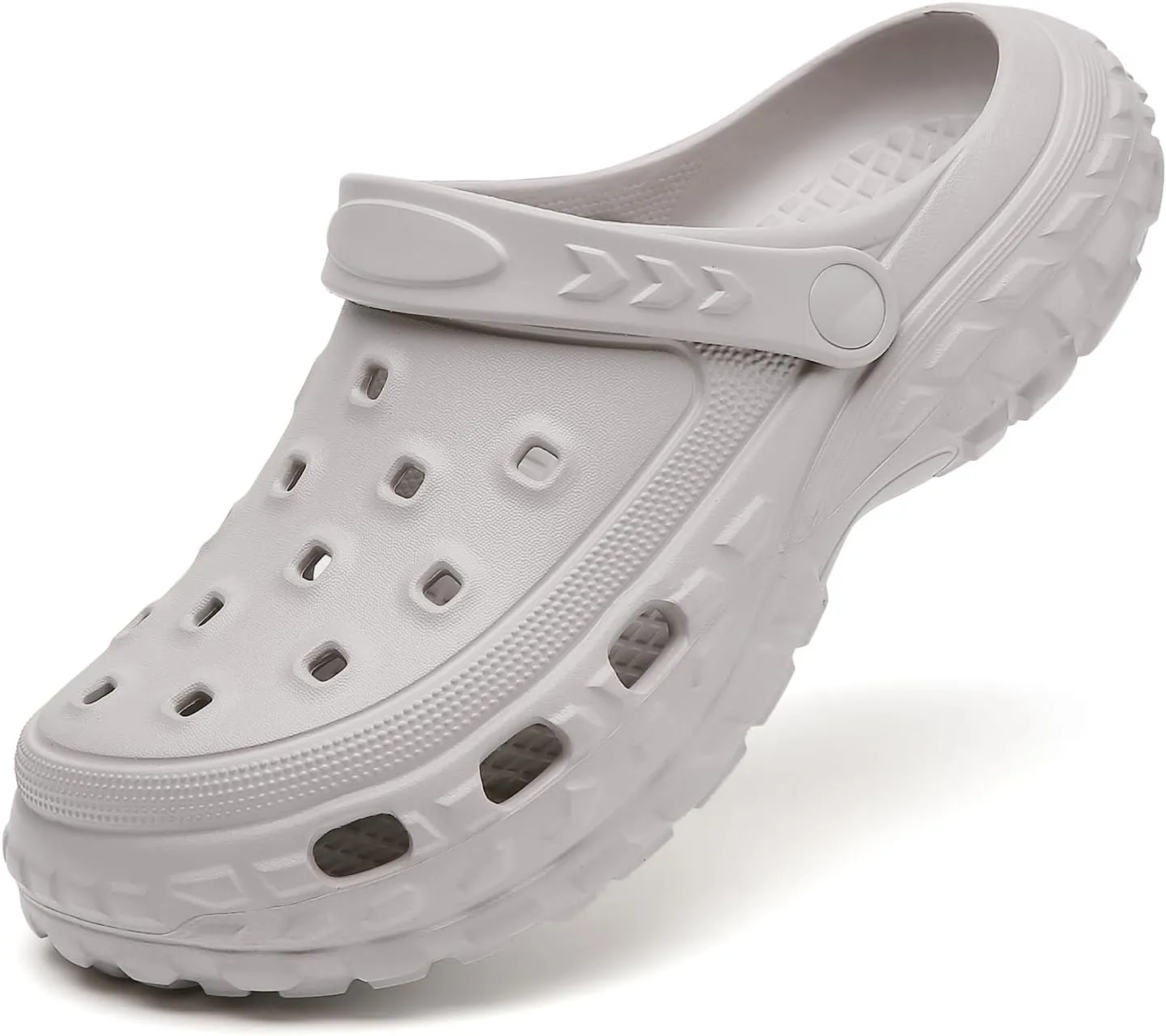 SECHRITE Men's and Women's Garden Shoes Slip-on Clogs Water Beach Pool Sandals with Adjustable Heel Strap Casual Indoor Outdoor Slippers