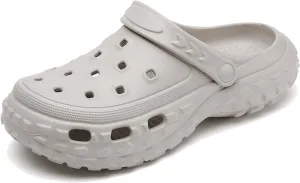 SECHRITE Men's and Women's Garden Shoes Slip-on Clogs Water Beach Pool Sandals with Adjustable Heel Strap Casual Indoor Outdoor Slippers