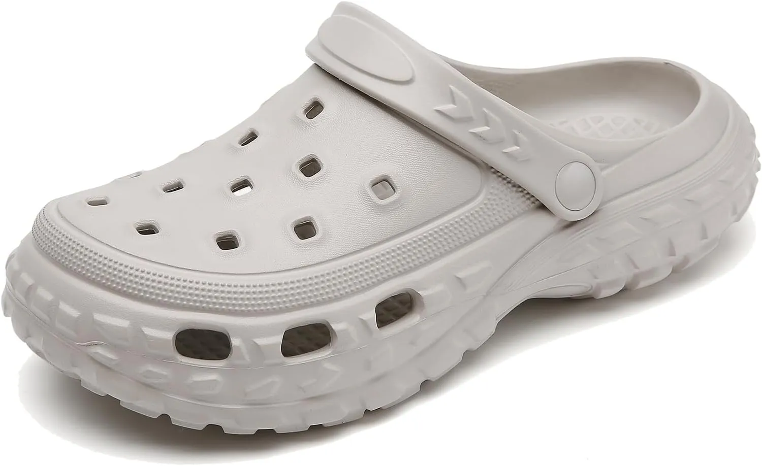 SECHRITE Men's and Women's Garden Shoes Slip-on Clogs Water Beach Pool Sandals with Adjustable Heel Strap Casual Indoor Outdoor Slippers