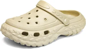 SECHRITE Men's and Women's Garden Shoes Slip-on Clogs Water Beach Pool Sandals with Adjustable Heel Strap Casual Indoor Outdoor Slippers