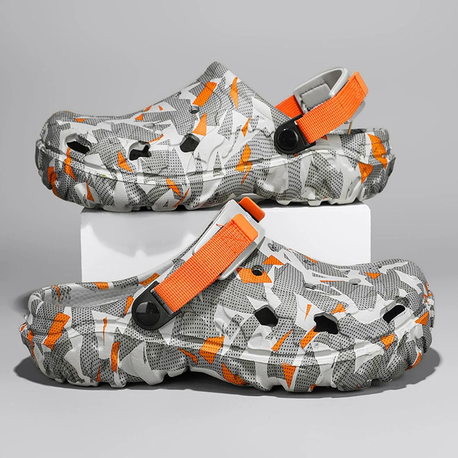 SECHRITE Men's Clogs Athletic Sports Outdoor Sandals Water Beach Shoes Slippers Sandals Lightweight Comfortable with Adjustable Back Strap - River Edge