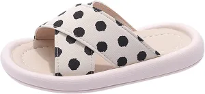 sfdgfhyf Toddler Girls Comfortable Foot Warmer Children Girls Sandals Polka Dot Rubber Soft Bottom Casual Open Toe Shoes