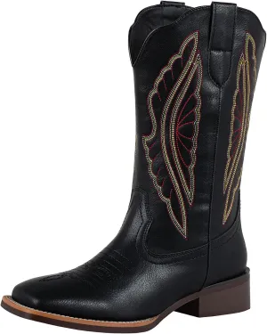 SheSole Square Toe Cowboy Boots For Women Wide Calf Ladies Fashion Western Cowgirl Boots