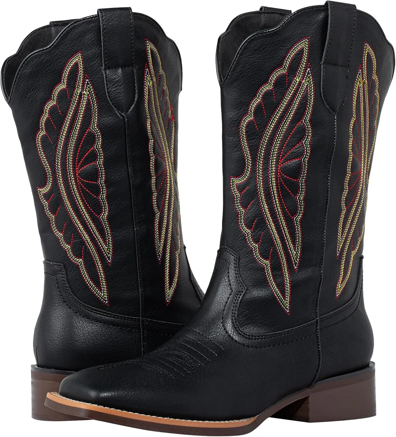 SheSole Square Toe Cowboy Boots For Women Wide Calf Ladies Fashion Western Cowgirl Boots