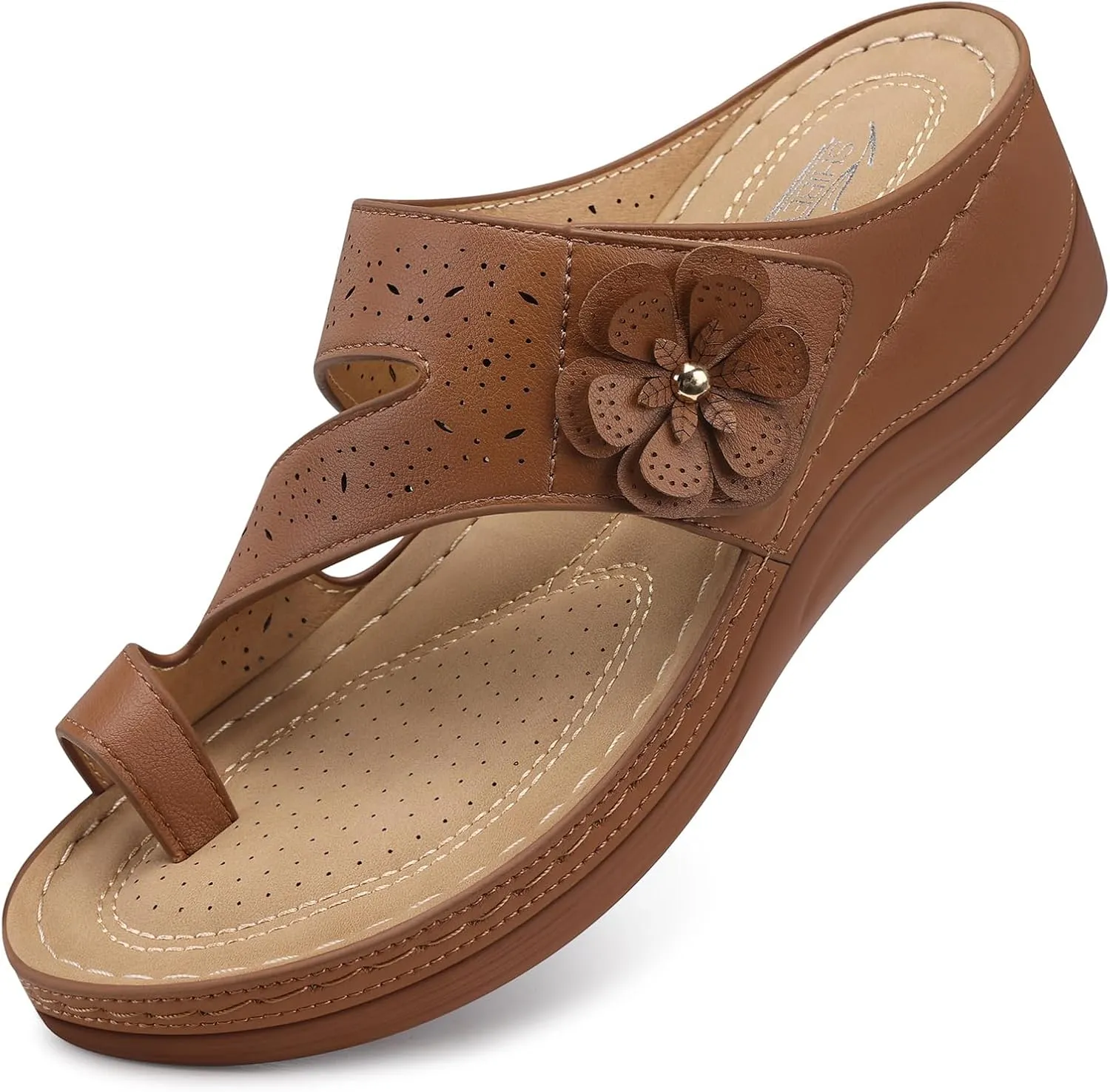 SHIBEVER Platform Flip Flops for Women: Comfortable Sandals for Women Dressy - Walking Summer Slip on Bunion Sandals