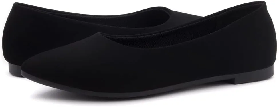 Shoe Land Womens SL-Kathleen Ballet Flats Pointed Toe Flat Shoes Classic Ballerina Comfort Dressy Shoes for Daily Work Office