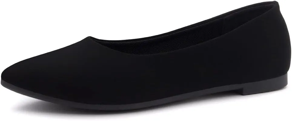 Shoe Land Womens SL-Kathleen Ballet Flats Pointed Toe Flat Shoes Classic Ballerina Comfort Dressy Shoes for Daily Work Office