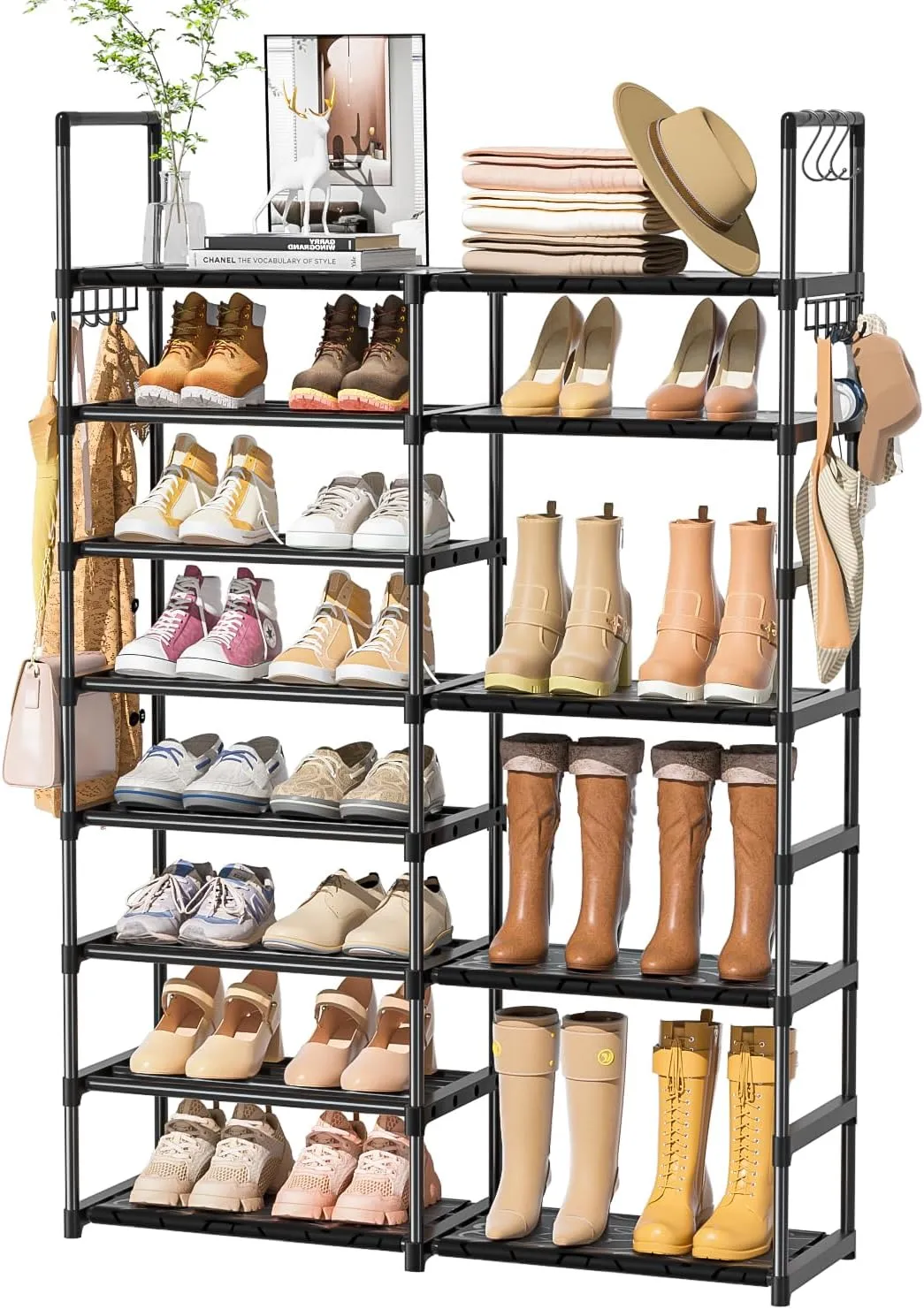 Shoe Rack Organizer 8 Tiers, Tall Shoe Racks Shelf Storage, 26-32 Pairs Vertical Large Rack,Stackable Shoes Racks for Entryway, Closet, Garage