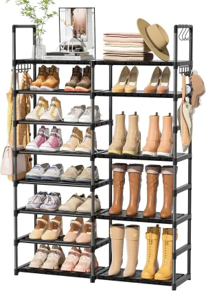 Shoe Rack Organizer 8 Tiers, Tall Shoe Racks Shelf Storage, 26-32 Pairs Vertical Large Rack,Stackable Shoes Racks for Entryway, Closet, Garage