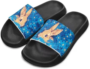 Shower Slippers for Toddler Little Big Kids Slip-On Lightweight Pool Open Toe Sandals for Beach with EVA Sole