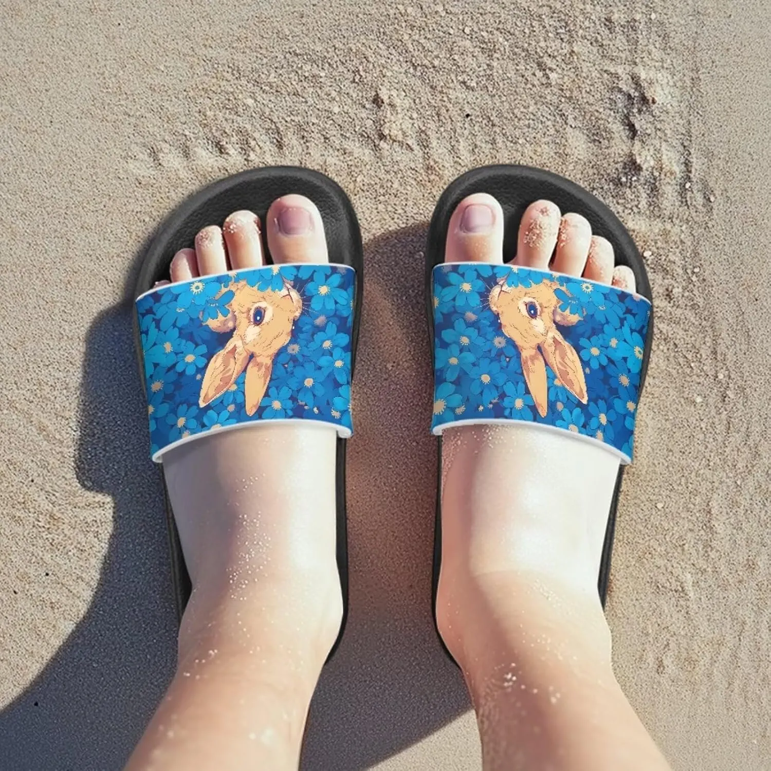 Shower Slippers for Toddler Little Big Kids Slip-On Lightweight Pool Open Toe Sandals for Beach with EVA Sole
