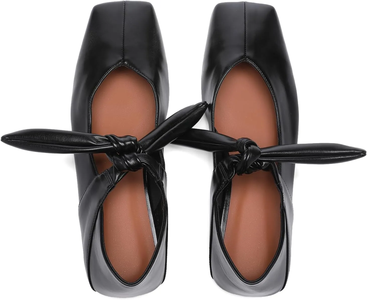 Silver Bow Ballet Flats Shoes for Women Bow Tie Slip On Mary Jane Flats Square Toe Casual Dress Ballerina Shoes
