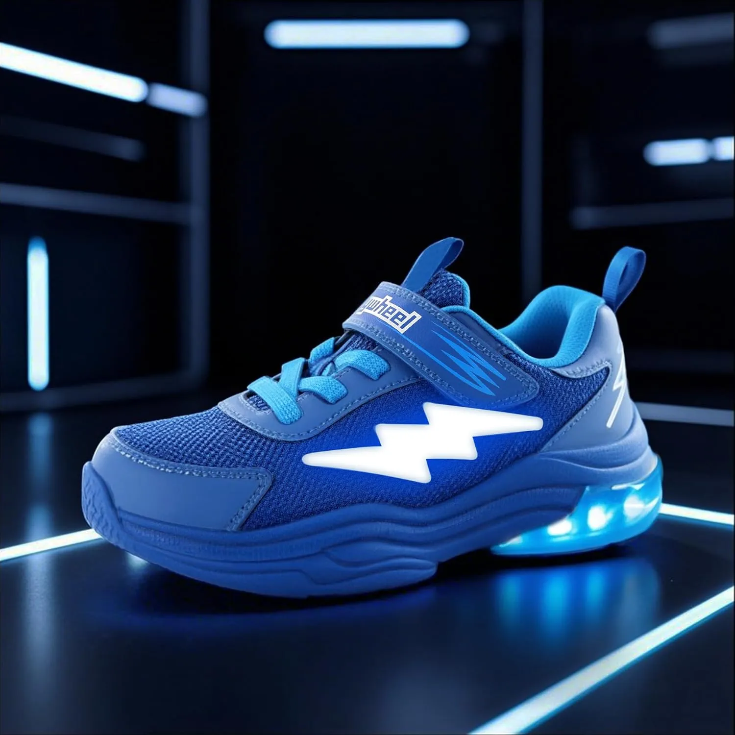 SKYWHEEL Kids Sneakers for Boys Light Up Shoes with Switch Tennis Running Athletic Shoes Toddler Size 10 to Big Kids Size 5