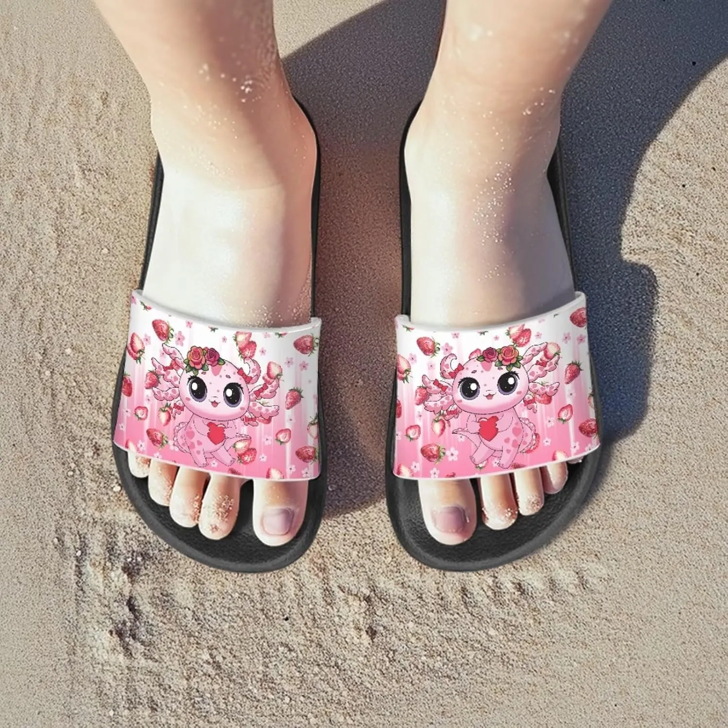 Slide Sandals for Girls Lightweight Summer Slippers Suitable Beach, Pool