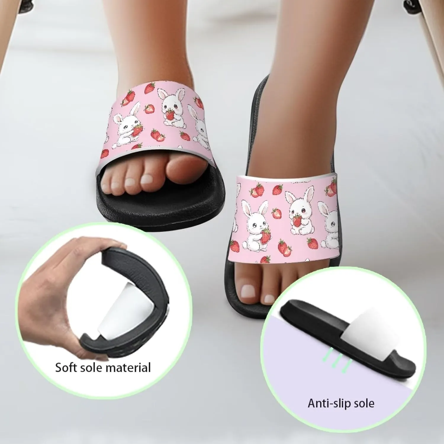 Slides for Kids Summer Slippers Lightweight Beach Sandals for Teen Girls