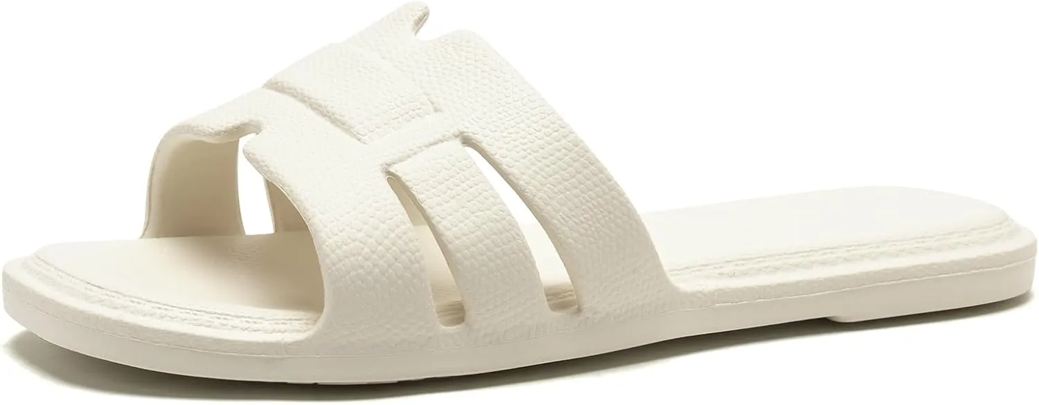 Slides for Women Comfortable Open Toe Shower Slippers Waterproof Slide Sandals Indoor and Outdoor