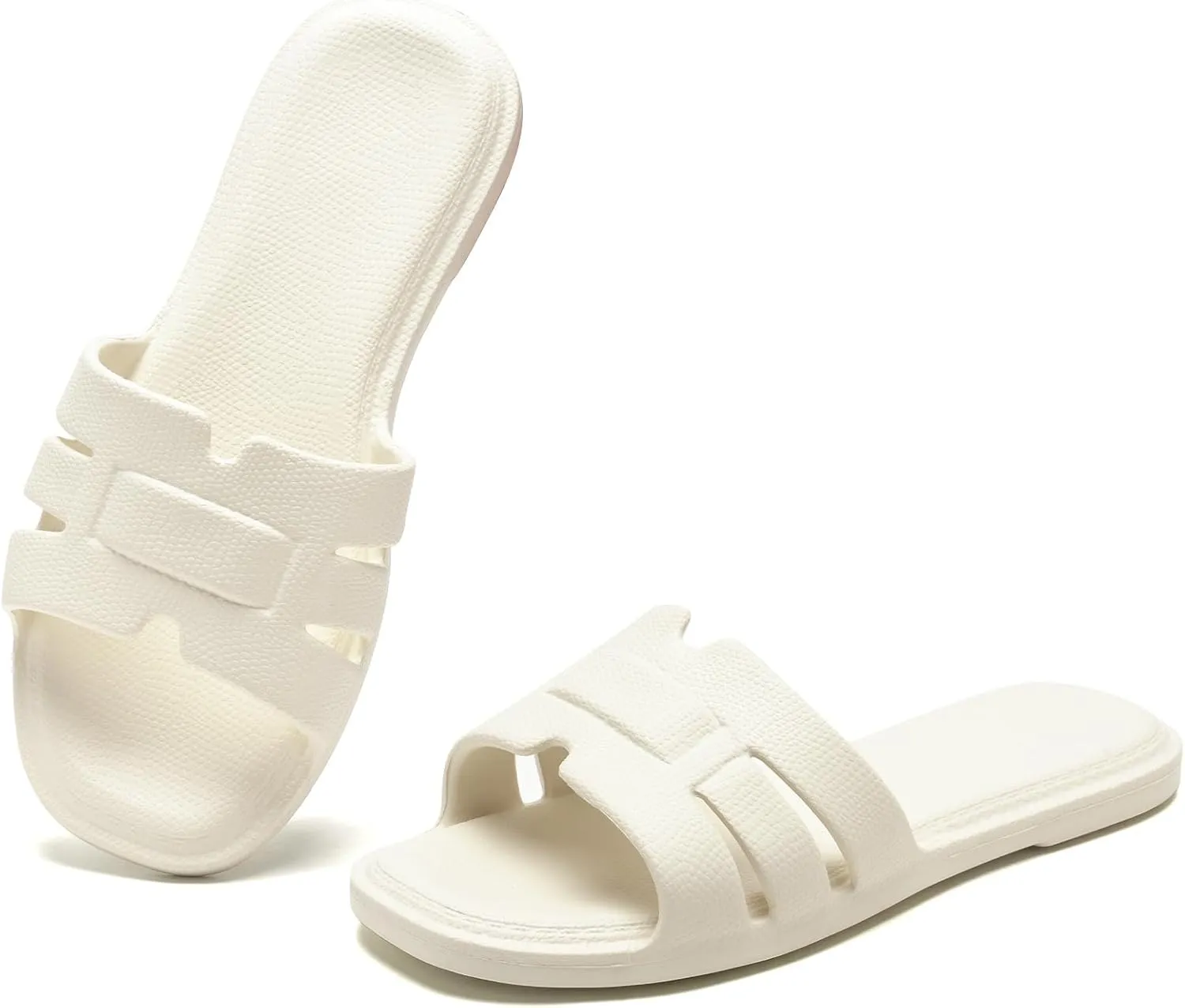 Slides for Women Comfortable Open Toe Shower Slippers Waterproof Slide Sandals Indoor and Outdoor