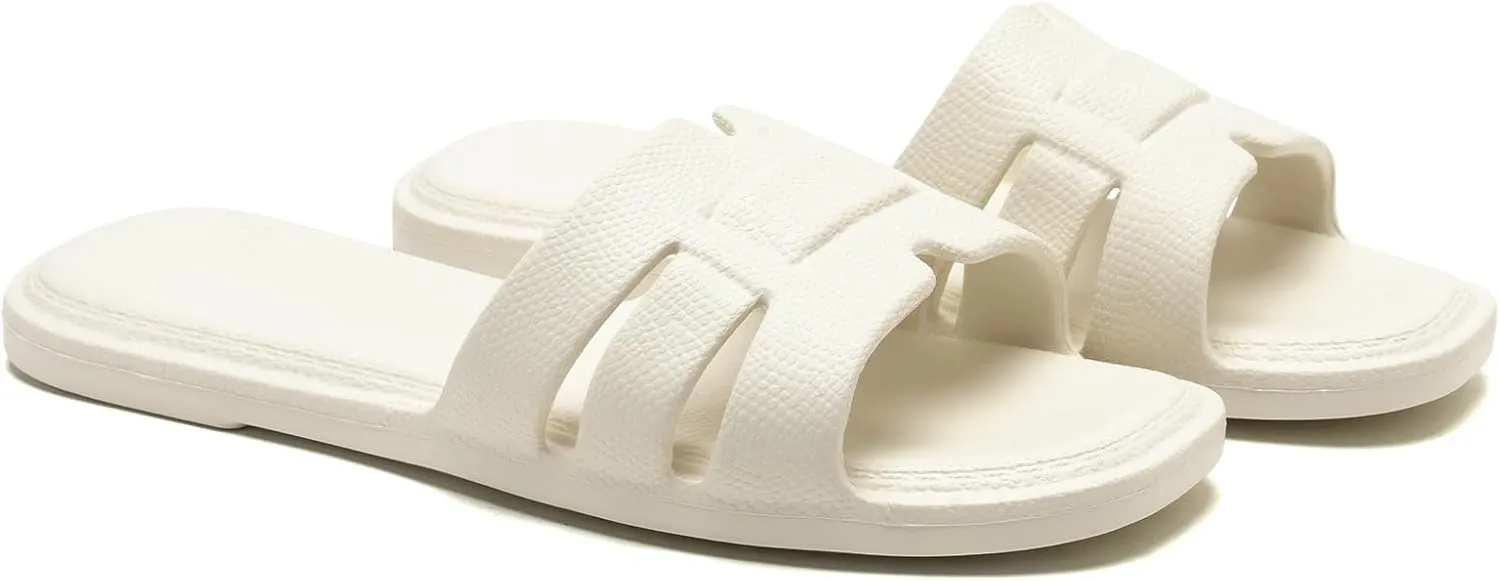 Slides for Women Comfortable Open Toe Shower Slippers Waterproof Slide Sandals Indoor and Outdoor
