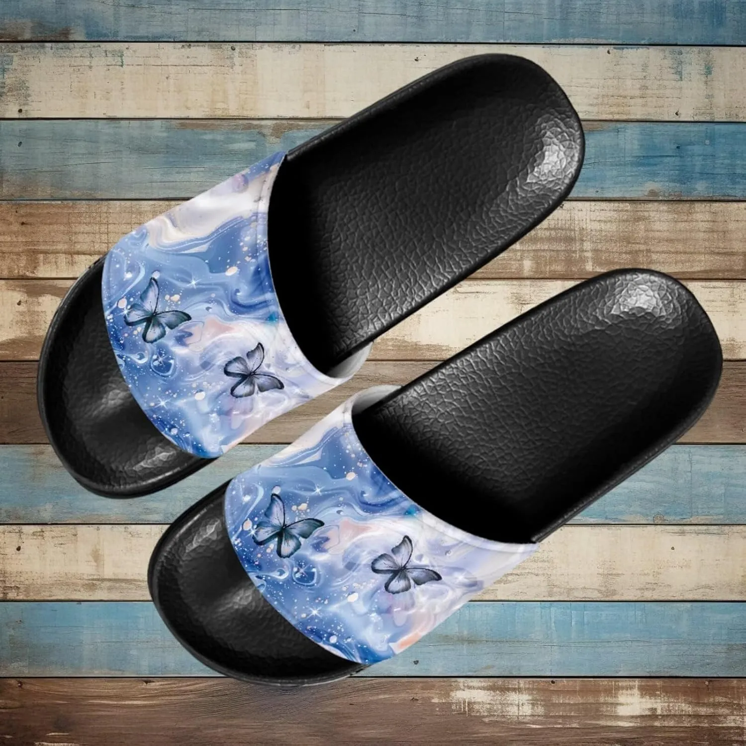 Slides for Women Men Pillow Slippers Non-Slip Bathroom Shower Sandals Soft EVA Sole Indoor and Outdoor Slides