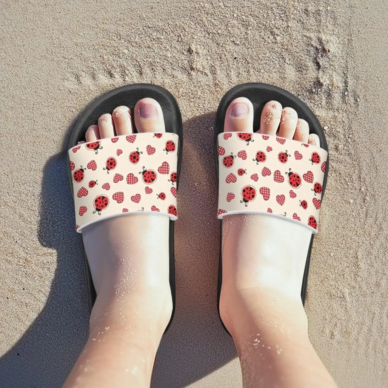 Slip On Sandals for Boys Girls Lightweight Animals Print Drying Shower Slides Suitable for Beach Days