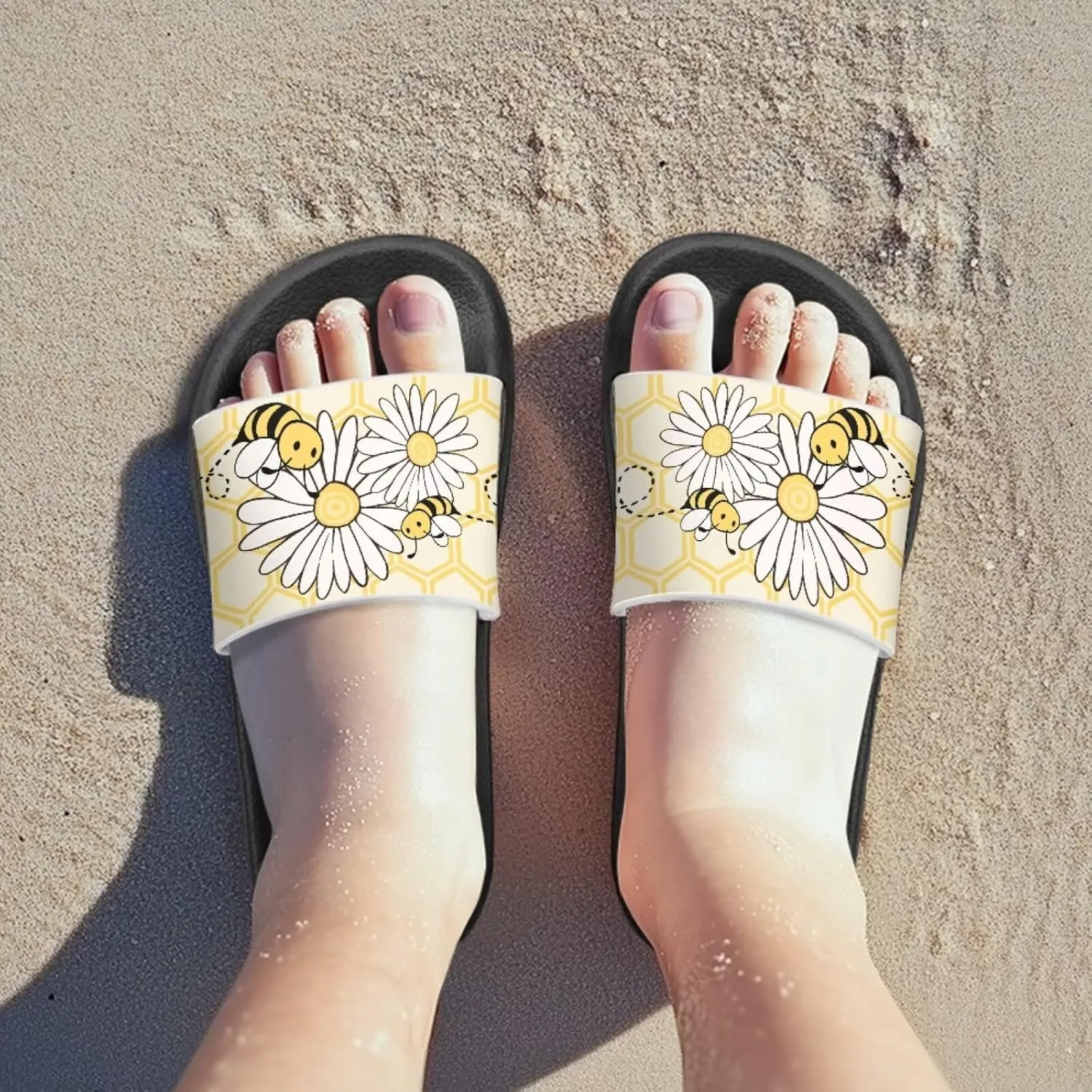 Slip On Sandals for Boys Girls Lightweight Animals Print Drying Shower Slides Suitable for Beach Days