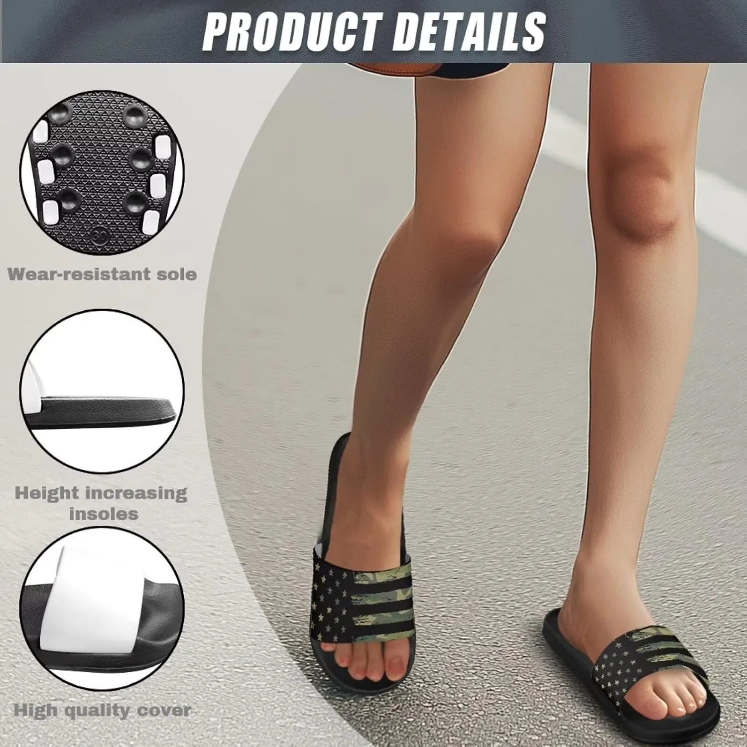 Slippers for Women Men Non Slip Quick Drying Shower Slides Bathroom Sandals EVA Flat Sandals