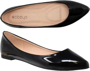 SOBEYO Women Ballet Flats Pointed Toe Slip On Closed Toe Shoes