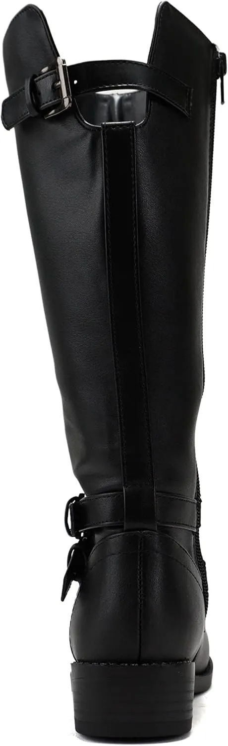 Soda “BIO-II” Kids/Girls/Children Low Heel Fashion Knee/Calf High Riding Boots