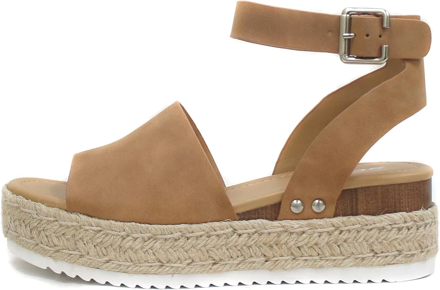 Soda Women's Topic Black Nubuck Syntheticsandals (Tan Nubuck, numeric_8)
