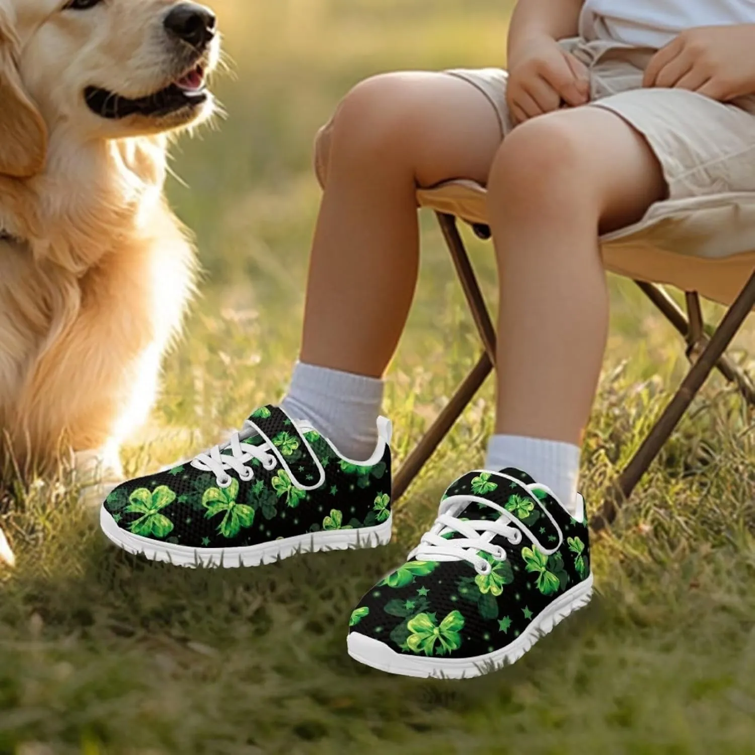 St. Patrick's Day Slip On Shoes for Girls Leaves Sneakers Size 11-2.5