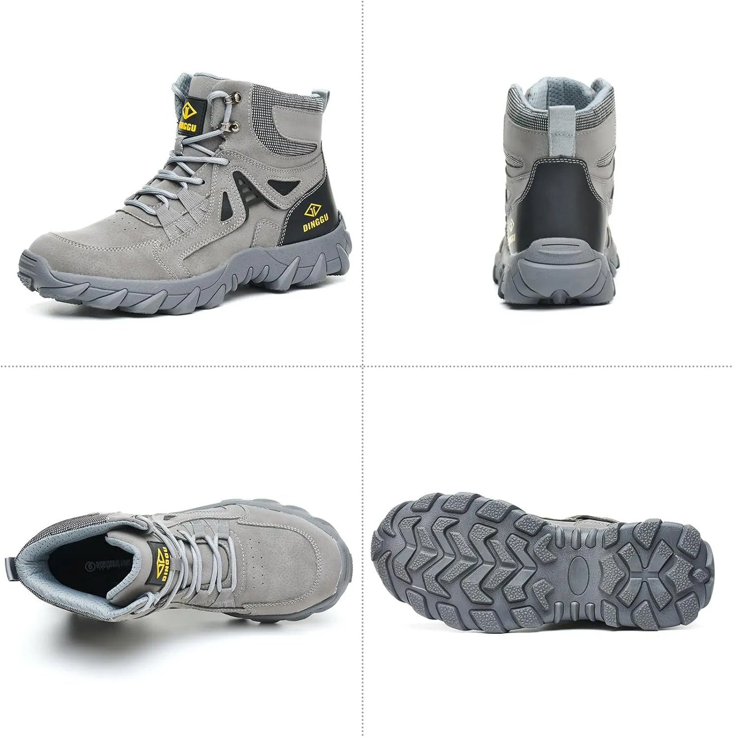 Steel Toe Boots for Men Safety Work Boots Comfortable，Indestructible Industrial & Construction Shoes Mens Composite Toe Boots