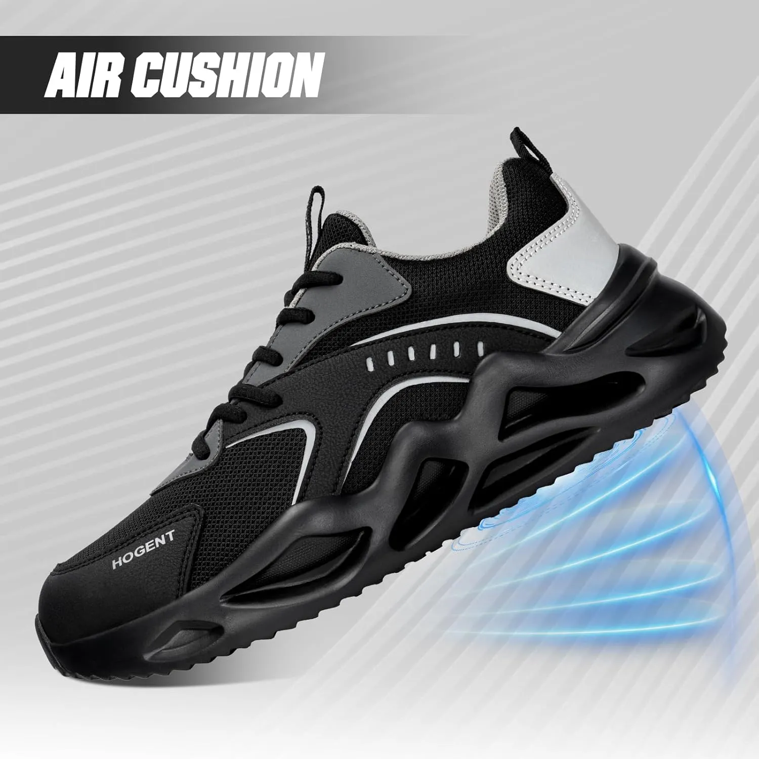 Steel Toe Shoes for Men Women Safety Work Sneakers Indestructible Comfortable Lightweight Breathable Construction Sneakers Anti Smashing Puncture Proof Air Cushion
