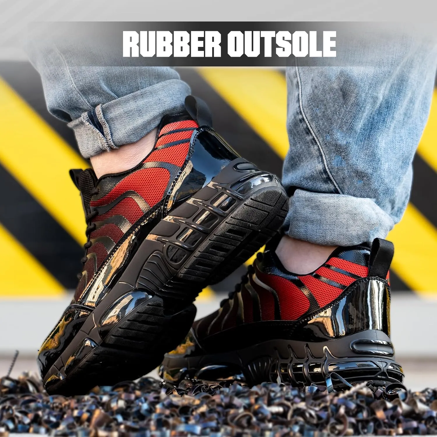 Steel Toe Shoes for Men Women Safety Work Sneakers Indestructible Comfortable Lightweight Breathable Construction Sneakers Anti Smashing Puncture Proof Air Cushion