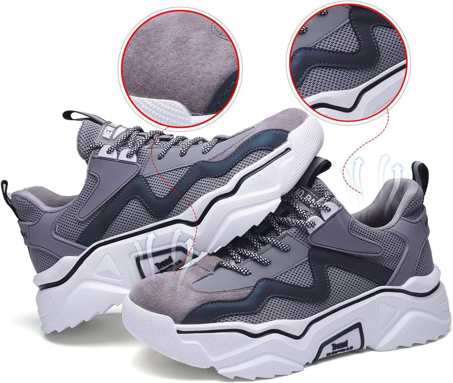 Steel Toe Shoes for Women Men Wide fit Indestructible Work Sneakers Safety Shoes Lightweight Slip Resistant Puncture Proof Composite Toe Shoe